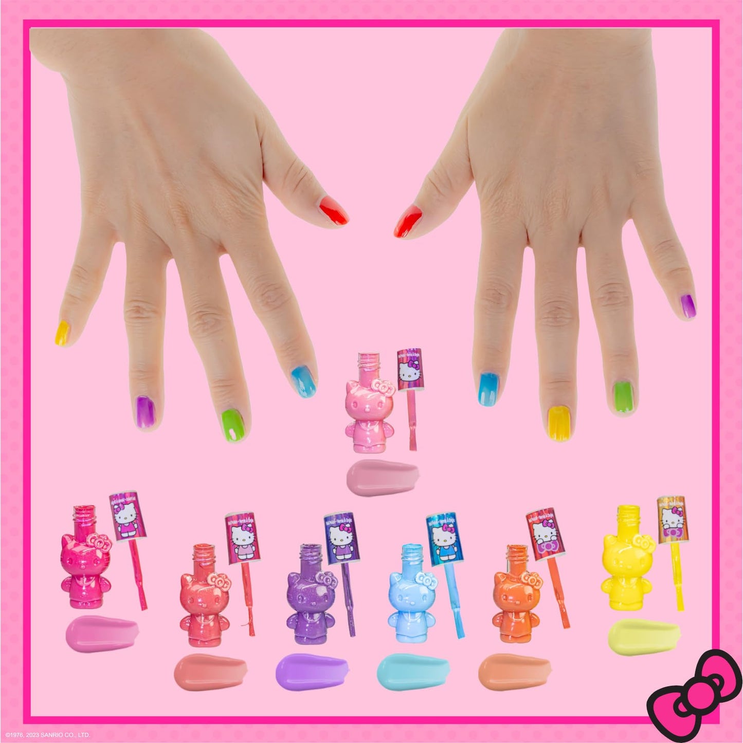 Hello Kitty Nail Polish Set, 18-Piece Peel-Off for Girls, Ages 3+