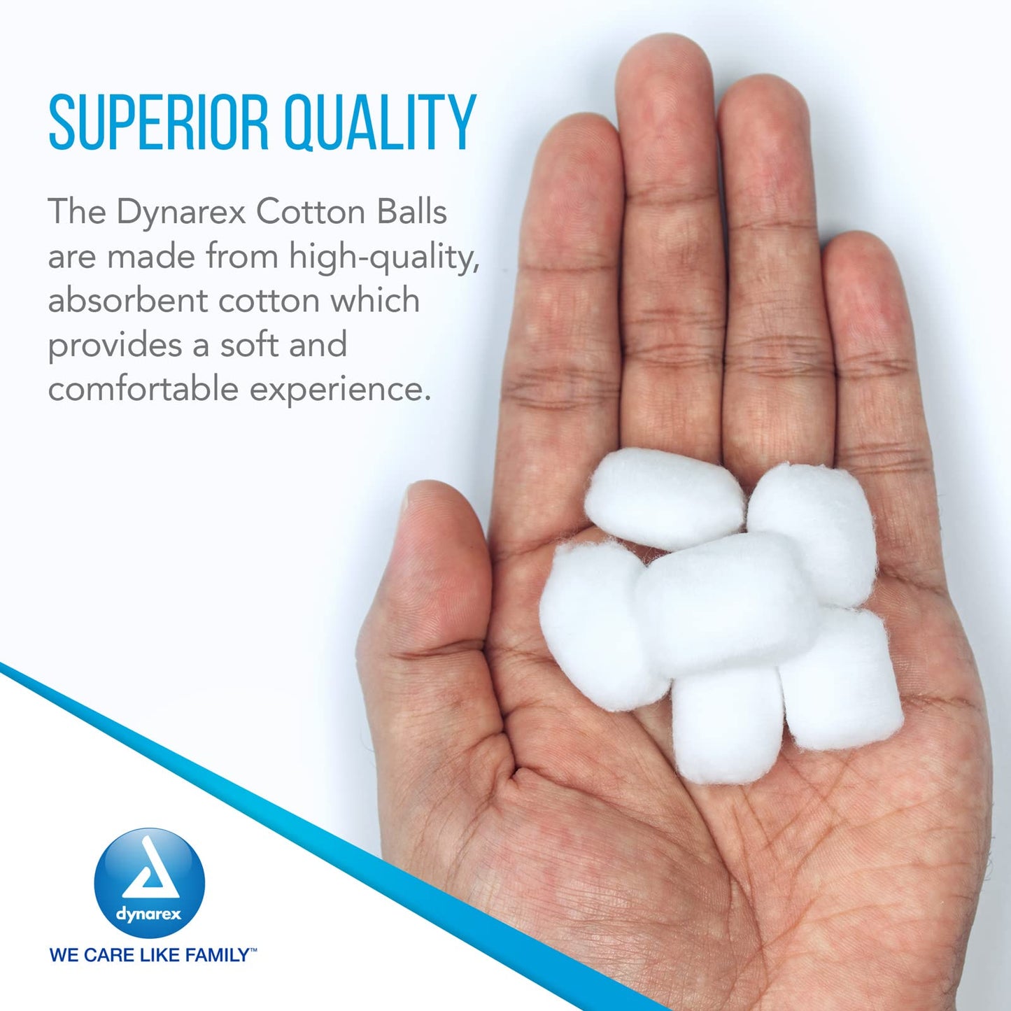 Dynarex Cotton Ball Large, Non-Sterile, 1,000 Count (Pack of 2)