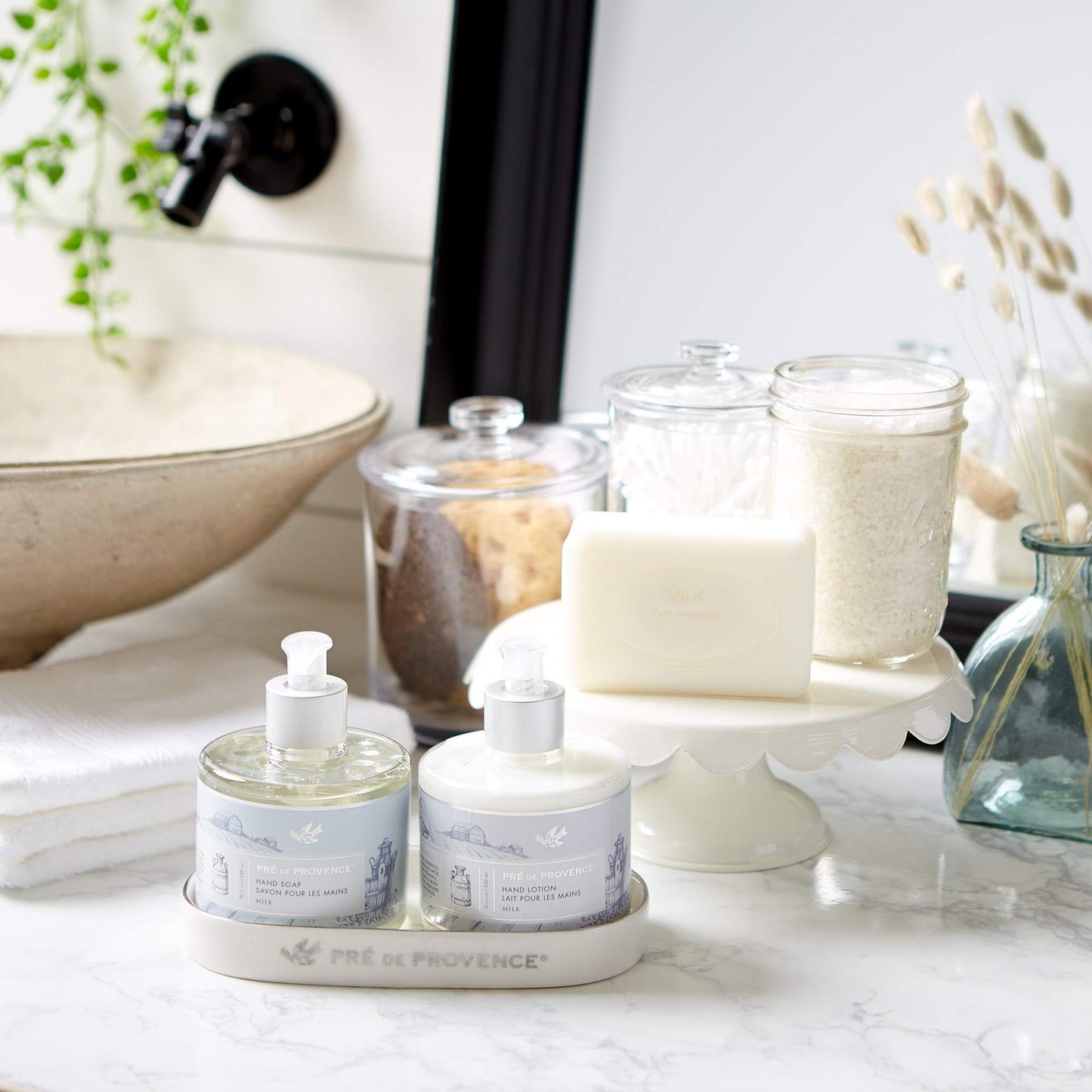 Pre de Provence Liquid Soap & Hand Lotion Collection, Ceramic Caddy, 7.25x3.75"