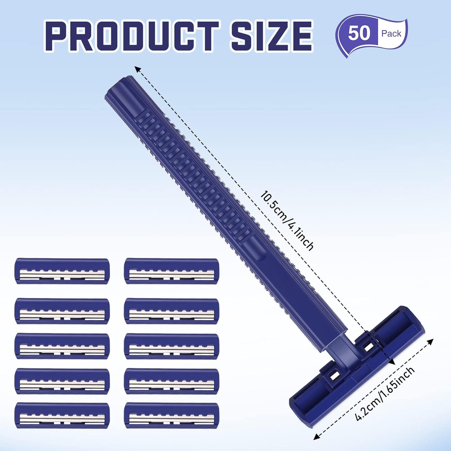 Twin Blade Razors for Men - Stainless Steel Disposable Shavers | Bulk Pack of 150 for Travel & Bathing