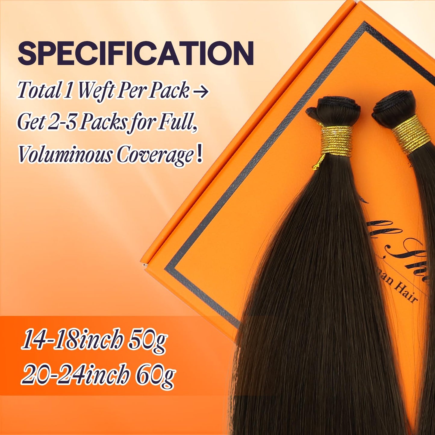 Full Shine Genius Weft Hair Extensions Hair Weft Extensions Brown Hair Extensions Sew In 16 Inch 50G Hand Tied Weft Real Human Hair Sew In Extensions Straight Hair