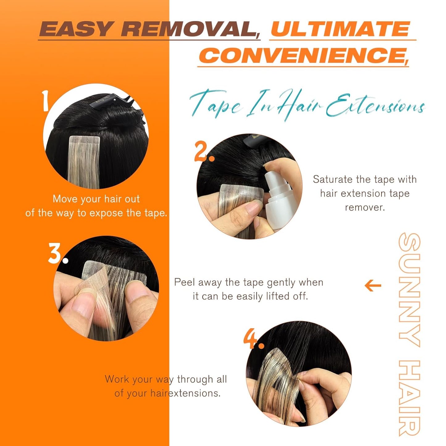 Hair Tape-In Extensions - 22 Inch Invisible Remy Human Hair - Darkest Brown | 20 Pcs, 50g
