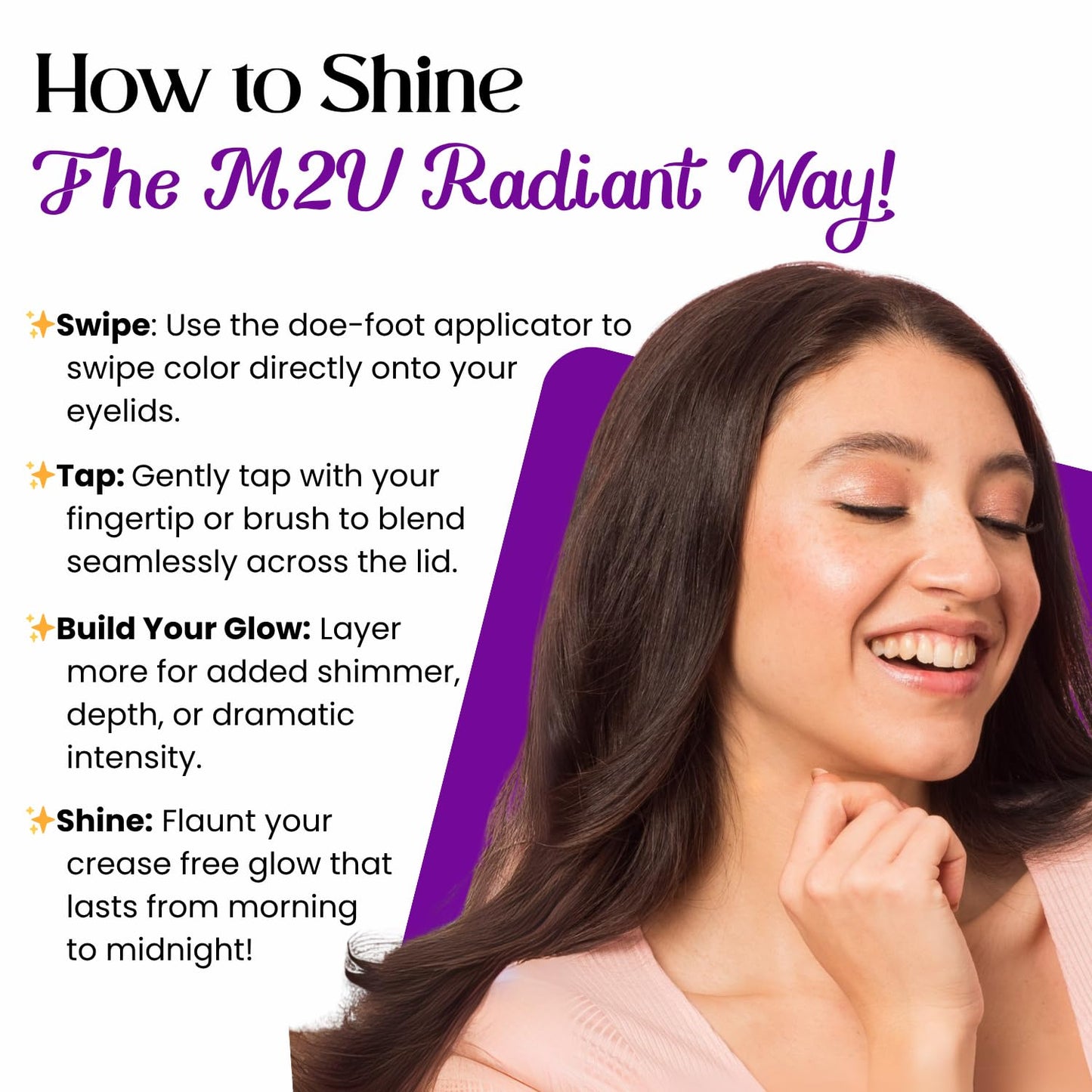 M2U NYC (Rose Gold Liquid Eyeshadow – Quick Drying Liquid Eye Shadow with One Swipe Pigment Coverage – Long Lasting, Buildable & Blendable Crease Proof Formula – Shimmer Finish