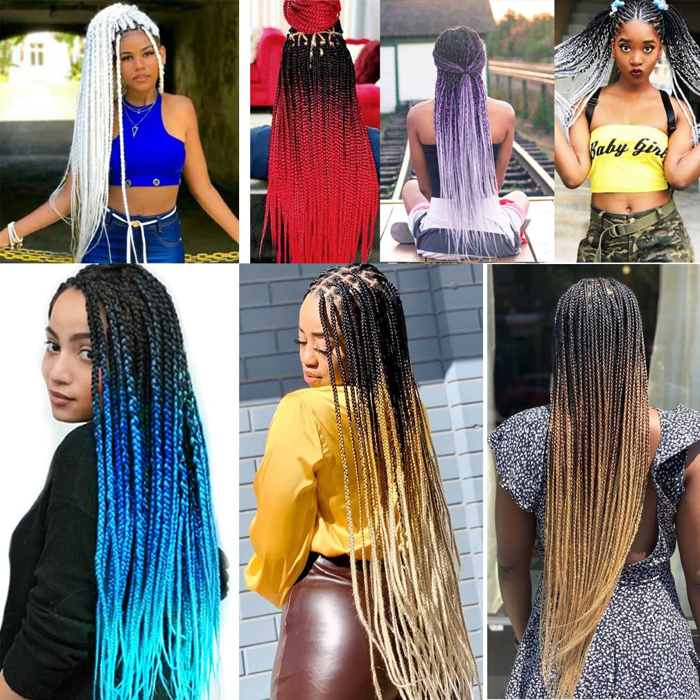 Pre Stretched Braiding Hair 26 Inch 8 Packs Professional Braiding Hair Extensions Synthetic Fiber Crochet Twist Braids Hot Water Setting Soft Yaki Texture(26",mixed black & red)