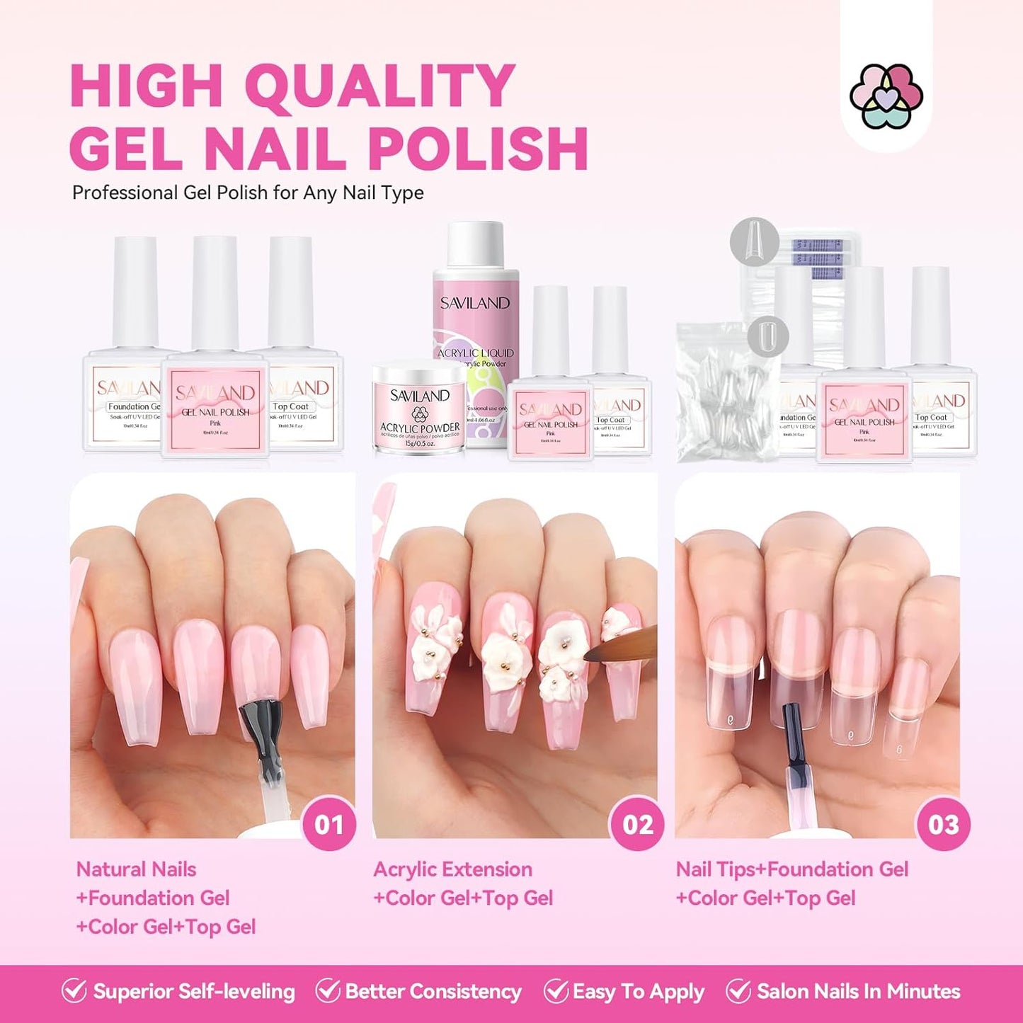 Acrylic Nail Kit - Complete Professional Set for Beginners | UV Light, Powder & Gel Polish, Essential Tools