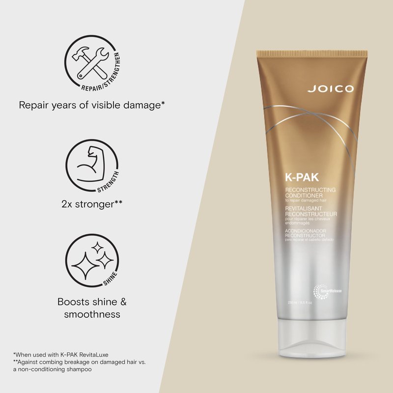Joico K-PAK Daily Reconstructing Conditioner | For Damaged Hair | Restore Shine | Smooth & Detangle | Eliminate Static | With Keratin & Guajava Fruit Extract | 8.5 Fl Oz