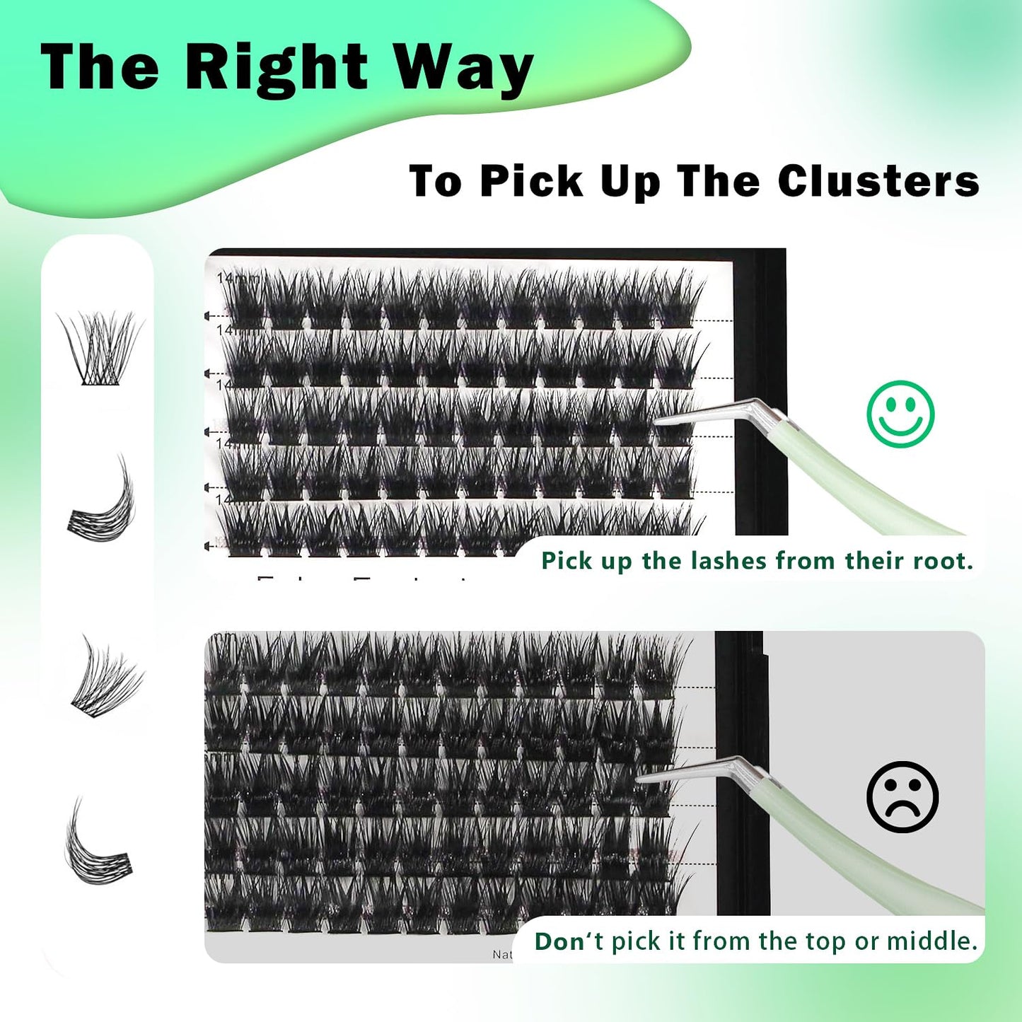Bodermincer 120 Clusters 10mm+12mm/12mm+14mm/14mm+16mm Mixed Wide Cluster False Eyelash Individual Cluster EyeLashes Grafting Fake False Eyelashes Eyelash Extension (Black 12mm+14mm Mixed)