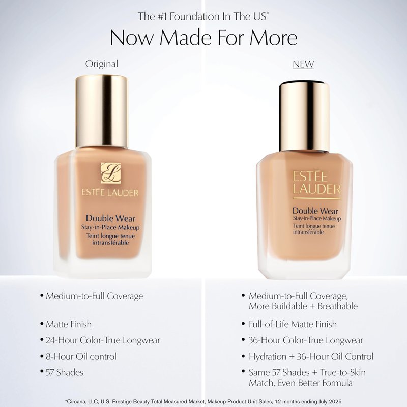Estée Lauder Double Wear Stay-in-Place 24-Hour Long-Wear Matte Foundation Makeup | Original Formula 1 Fl Oz, 0N1 Alabaster