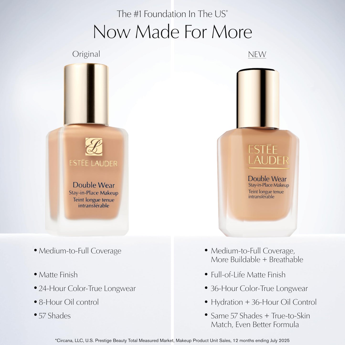 Estée Lauder Double Wear Stay-in-Place 24-Hour Long-Wear Matte Foundation Makeup | Original Formula 1 Fl Oz, 1W1 Bone