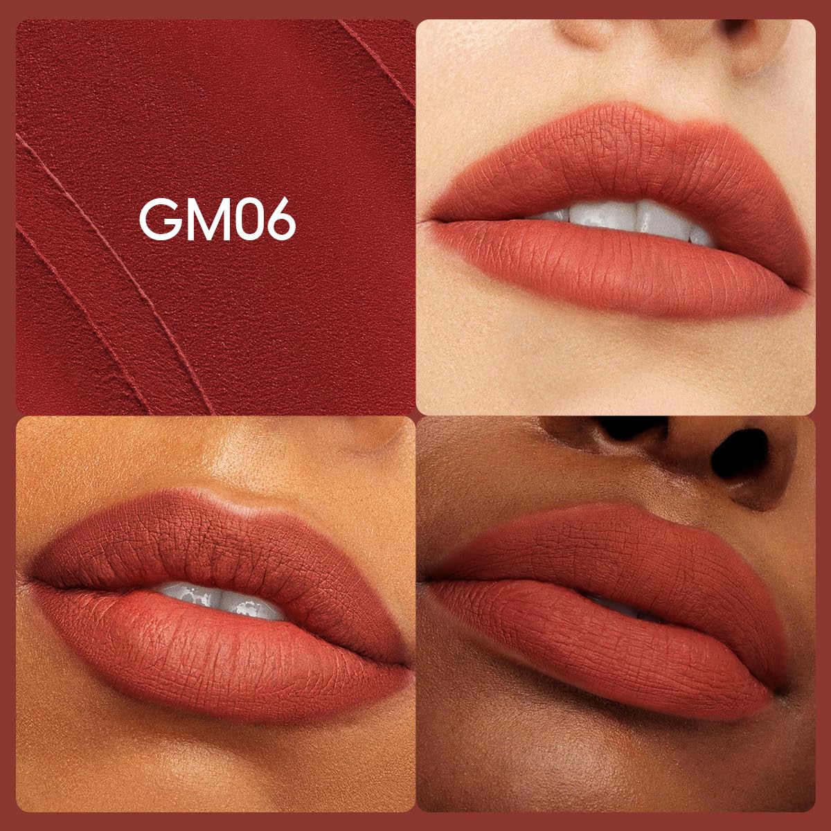 CARSLAN Velvet Matte Lipstick, High Pigment Lip Mud, Longwear, Lightweight, Smooth, Moisturizing Lipstick with Vitamin E, Hyaluronic Acid, GM03