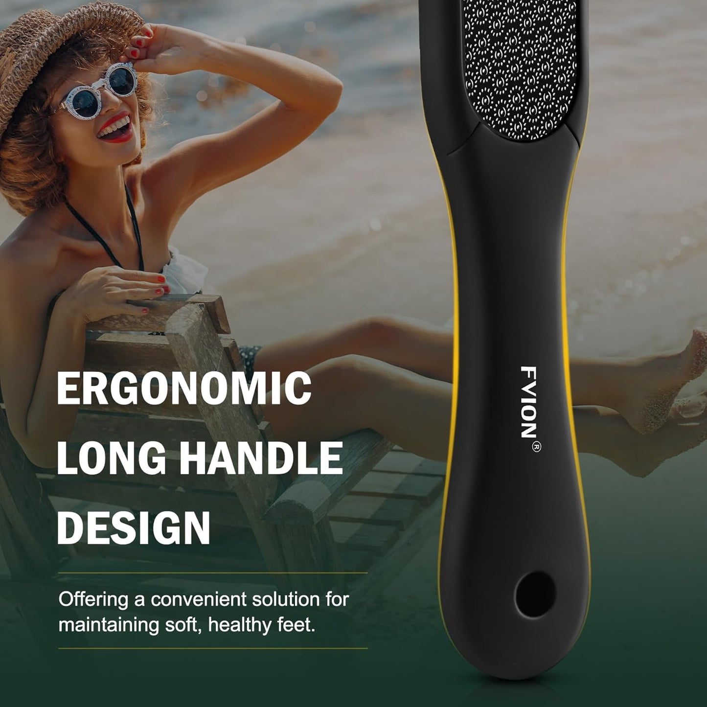 Double-Sided Nano Glass Foot File - Effective Callus Remover for Cracked Heels & Dry Skin | Black