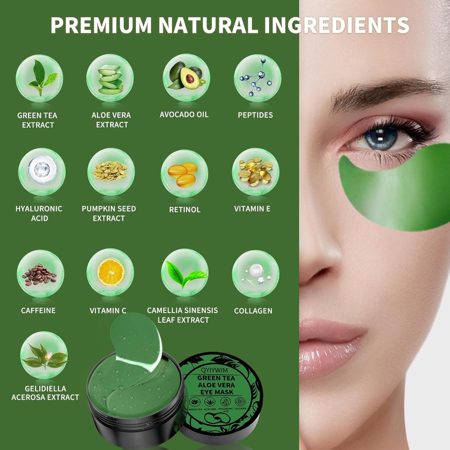 Under Eye Patches 70PCS, 24K Gold Eye Patches for Puffy Eyes Treatment, Under Eye Masks for Dark Circles and Puffiness, Non-Irritating Eye Mask Skincare, Eyes Bags Treatment, Eye Gel Pads