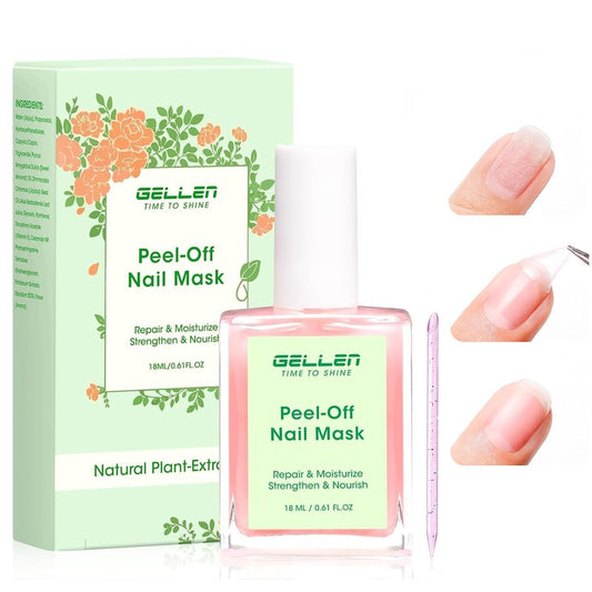 GELLEN Peelable Nail Strengthener Mask, Air Dry Peel-Off Nail Mask for Nail Strengthener and Growth, Nail Repair Masque for Damaged Weak Thin Nails, Natural Nail Treatment, Rose Scent