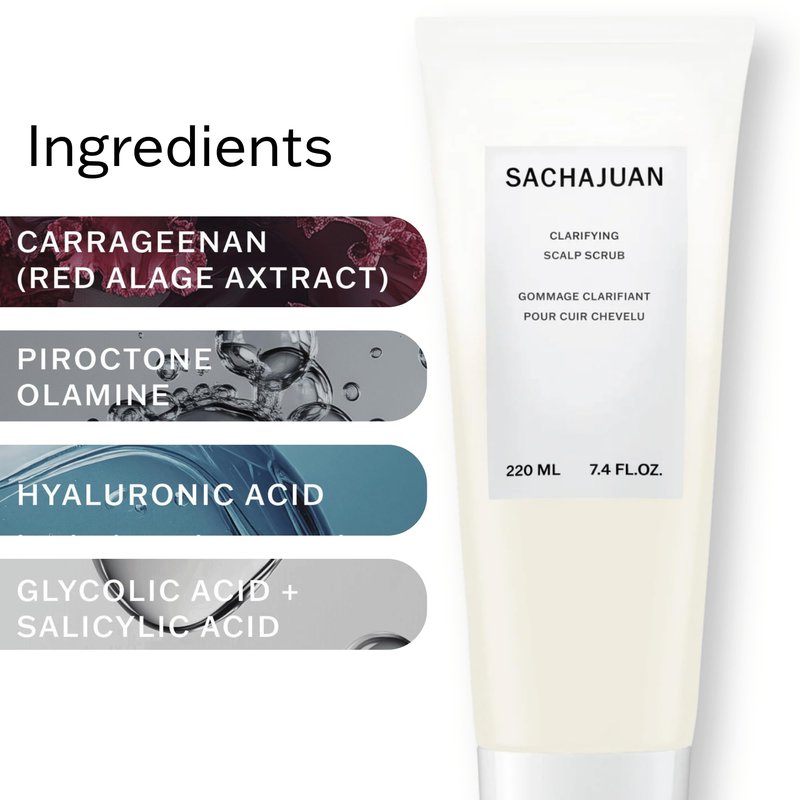 SACHAJUAN Clarifying Scalp Scrub | Sugar-Based Exfoliating Treatment for Scalp Buildup & Oil Control | Supports Microbiome Balance & Healthy Roots | Vegan & Sulfate-Free | 220 ml 7.4 fl oz