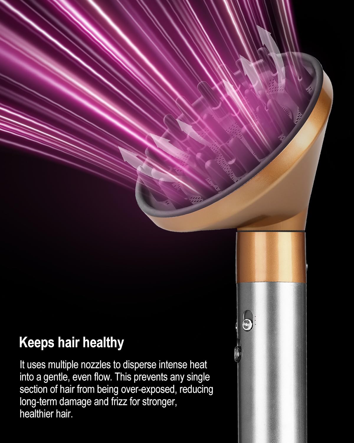 Diffuser attachment compatible with Dyson Airwrap Multi-Styler, Fast Drying, Volumizing, match HS01 HS05 i.d. Copper