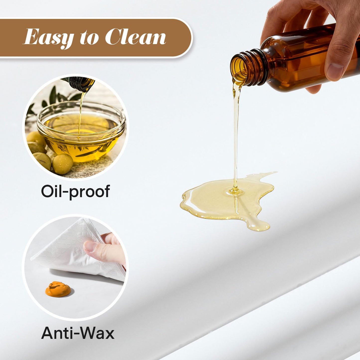 87"x51" Massage Table Sheets, Waterproof PVC Massage Table Cover, Reusable Wax Mat Pad Oilproof Lash Bed Cover, Massage Bed Cover Waxing Mat for Beauty Salon, SPA, Lash Extension, Tattoo (White 2pcs)