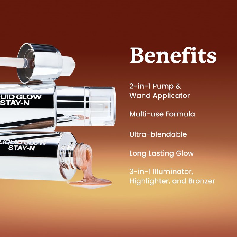 Sacheu Liquid Glow STAY-N Liquid Highlighter & Illuminator Makeup — 30ml Long Lasting Luminous Glow Lightweight Dewy Finish, Aura Glow