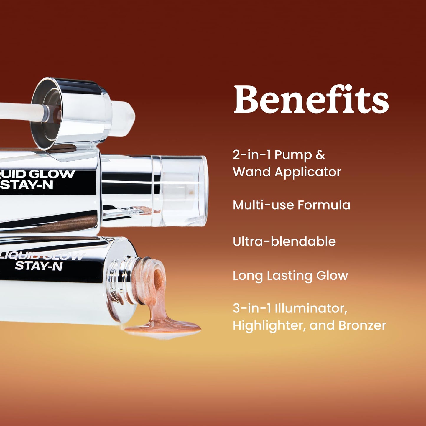 Sacheu Liquid Glow STAY-N Liquid Highlighter & Illuminator Makeup — 30ml Long Lasting Luminous Glow Lightweight Dewy Finish, Glow Getter