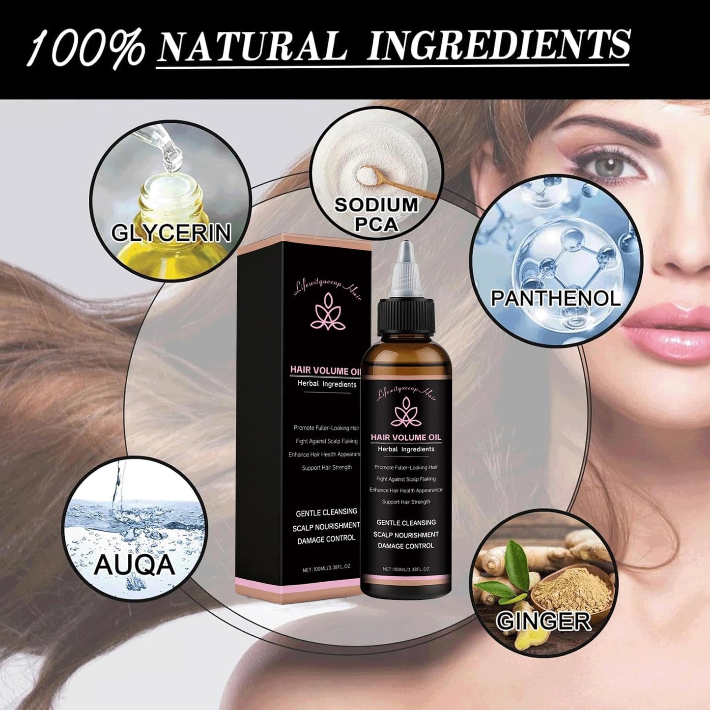 2PCS lifewitqueenp Hair Care Growth Oil,Lifewitqueenp Hair Growth Products,Non-greasy, Quick-Absorbing, Strengthens Roots – Leaves Hair Black & Shiny, Reduces Split Ends & Dryness (2PCS)