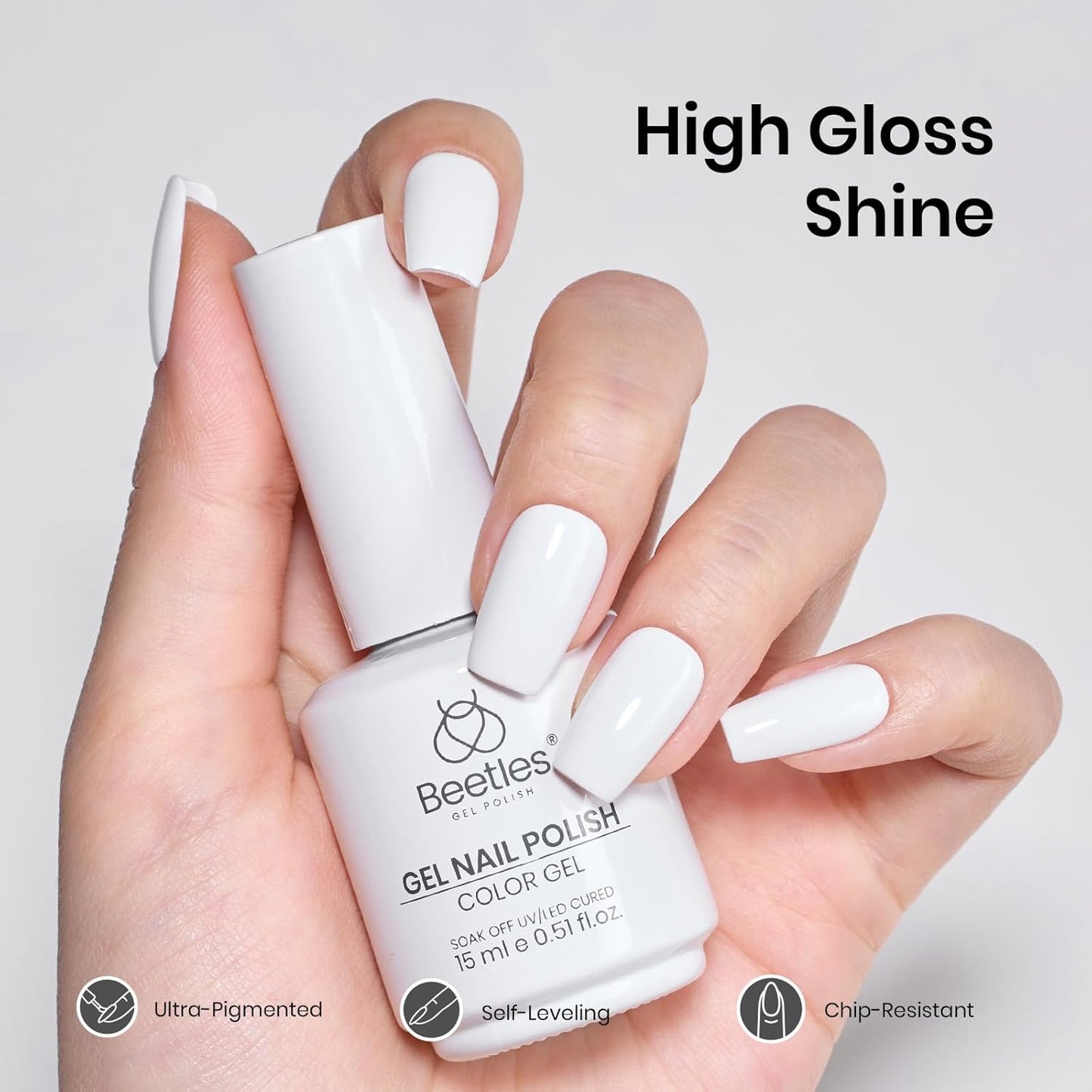 beetles Gel Polish 9 in 1 Gel Nail Glue for Clear Acrylic Nails Tips, Long Lasting Super Strong Brush Nail Glue for Fake Nails, Base Blooming Nail Gel, New Safe Formula, U V Light Cure