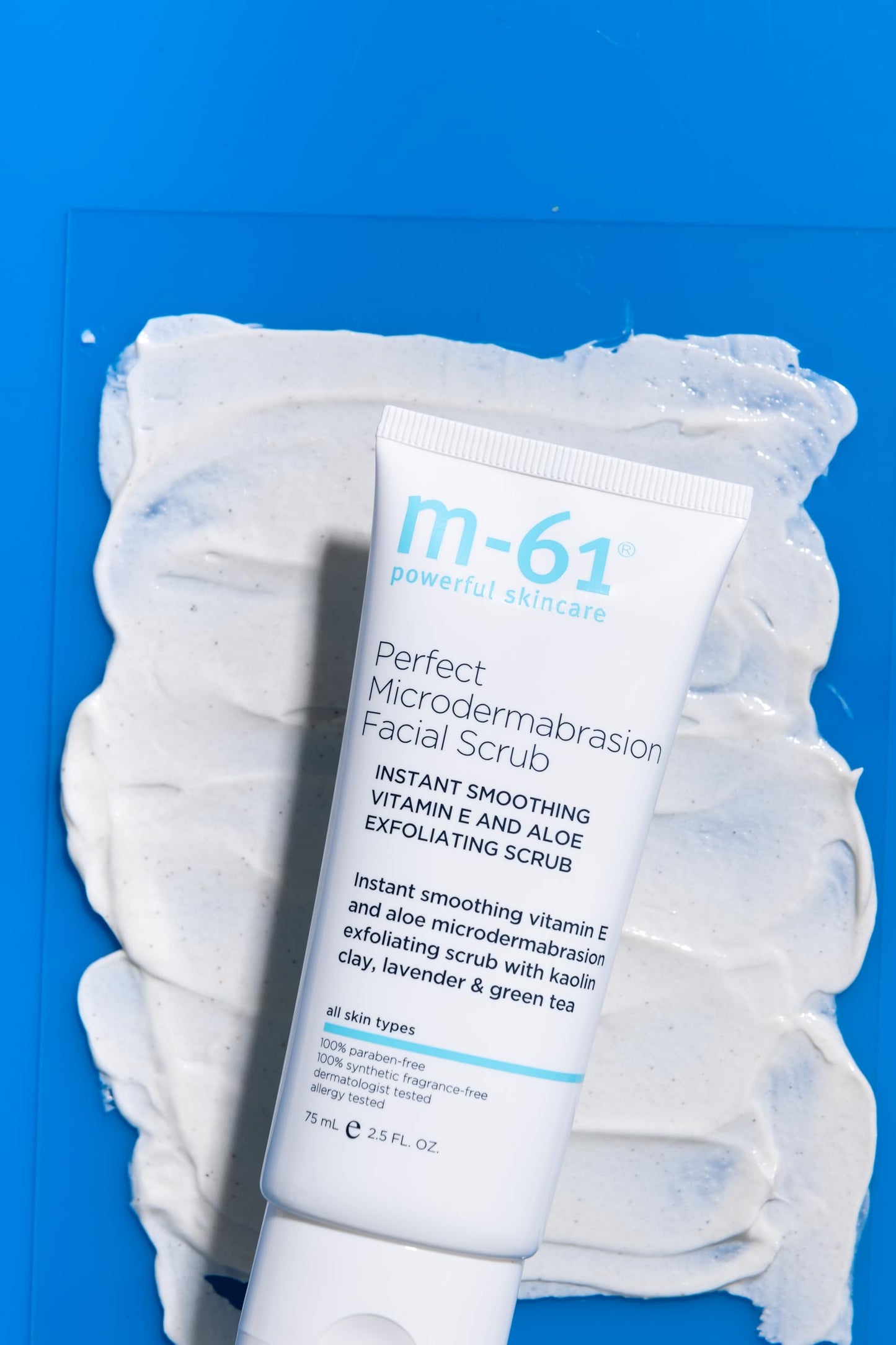 m-61 Perfect Microdermabrasion Facial Scrub - Smoothing, Exfoliating Face Scrub with Vitamin E, Kaolin Clay, Aloe | For All Skin Types | Derm & Allergy Tested | Made in USA - 2.5 Fl Oz