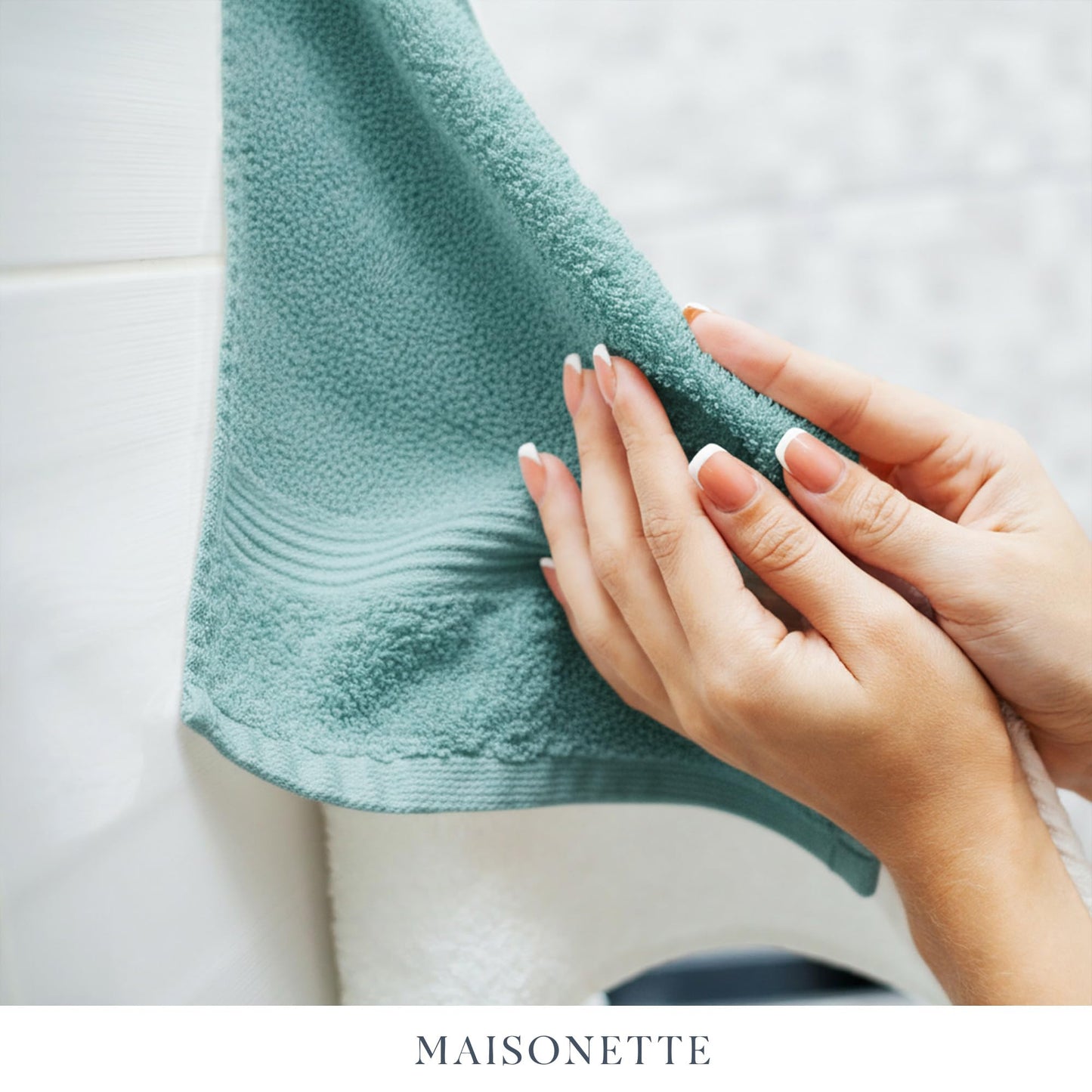 Maisonette Loft Egyptian Cotton Turkish Hand Towels - Soft, Absorbent Washcloths for Face - Ideal Quick Dry Small Towel Wash Cloth Set for Bathroom - (13" x 13", 6 Pack) - Turquoise