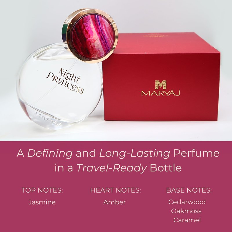 Maryaj Night Princess - Long-Lasting Women's Perfume - Amber, Jasmine Perfume for Women - Eau de Parfum with Floral and Woody Fragrances - 3.4 oz.