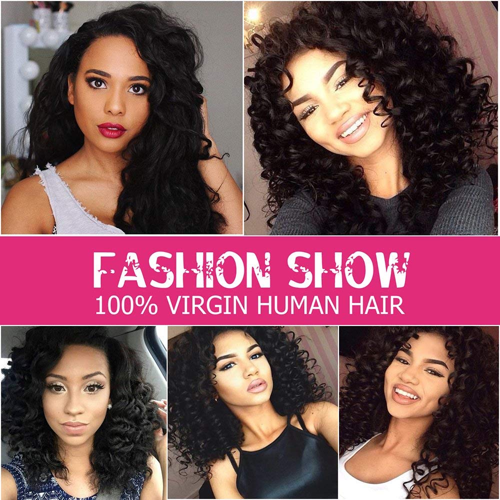 Odir Brazilian Deep Wave Human Hair 1 Bundle Unprocessed 9A Brazilian Deep Wave Virgin Human Hair Weave Bundles Deep Curly Hair Bundles 22 Inch Natural Color