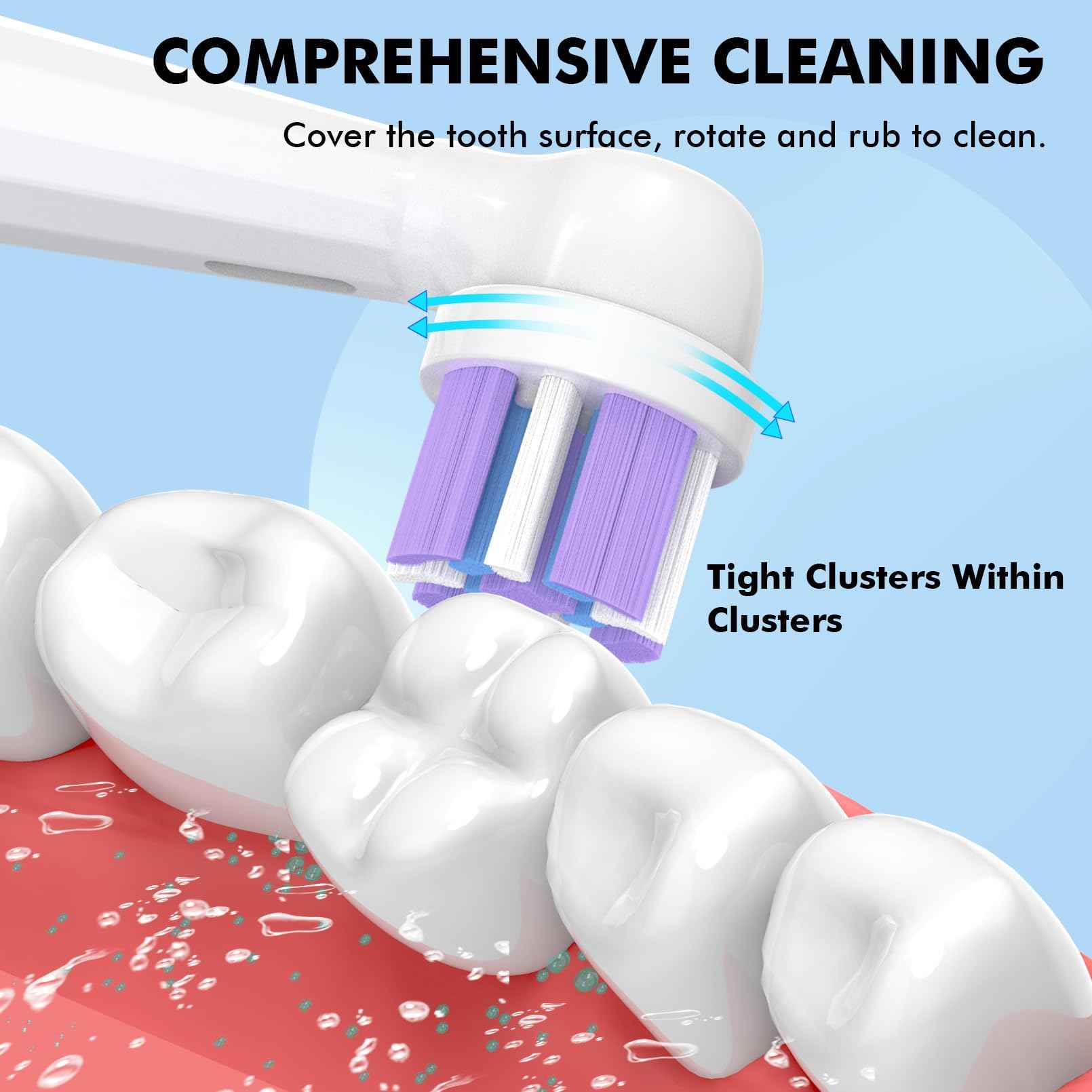 Pack of 6 Replacement Heads Compatible with Oral B iO 10 9 8 7 6 5 4 3 Series Electric Toothbrush, Medium Brush Heads, Black