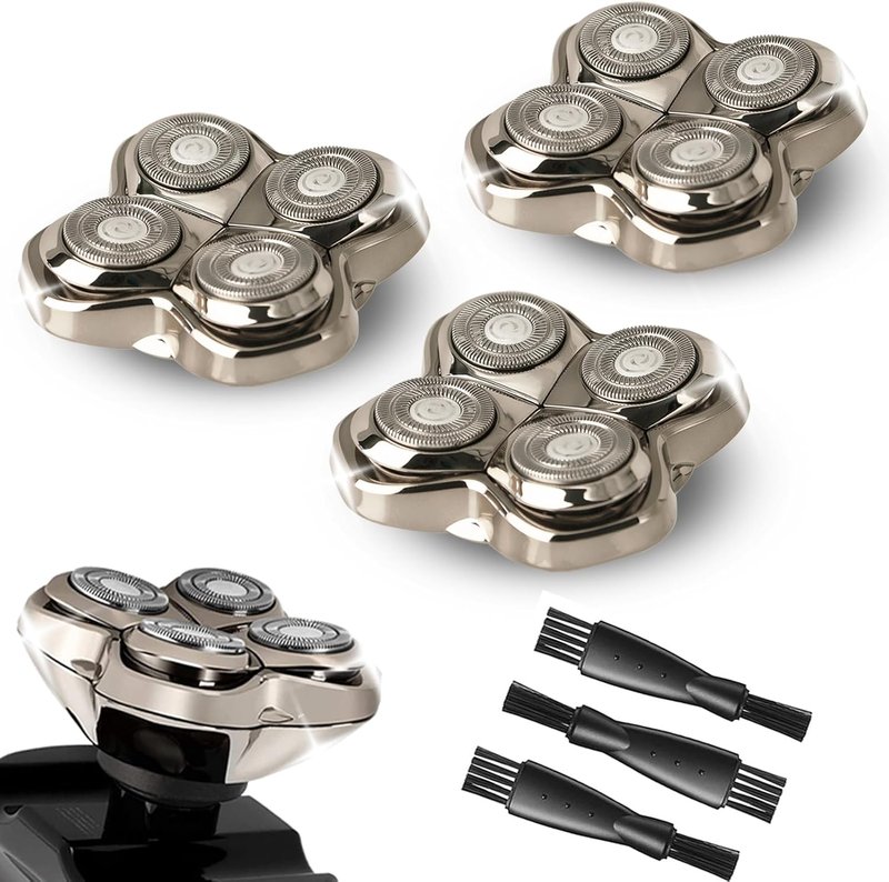 Pro 4 Shaver Replacement Heads - 3 Pack for Skulls Pitbulls Series | Fast, Close, Smooth Shave