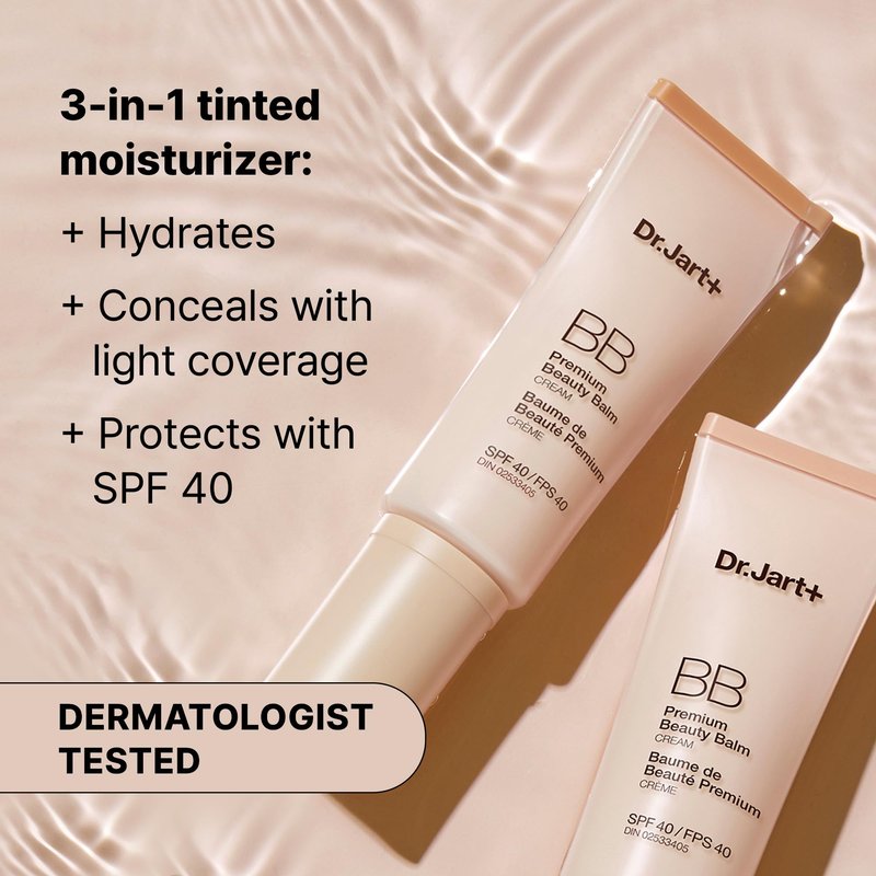 Dr.Jart+ Premium BB Korean Tinted Moisturizer with SPF 40 and Niacinamide | bb cream | Skin Tint | Korean Makeup, Medium-Tan, 1.35 Fl Oz