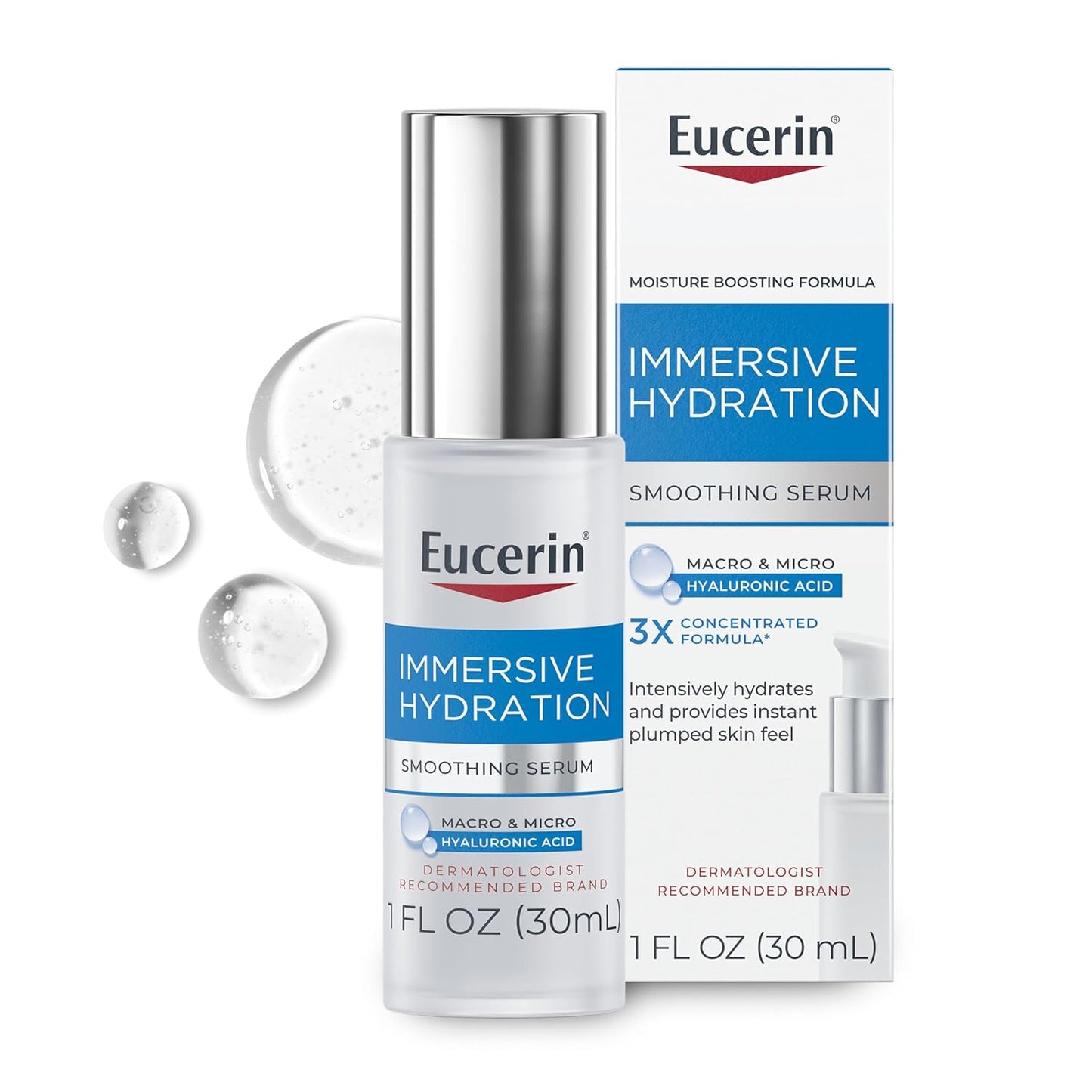 Eucerin Hydration Face Serum - Ultra-Lightweight Hyaluronic Acid for Fine Lines & Wrinkles | 1 Fl Oz