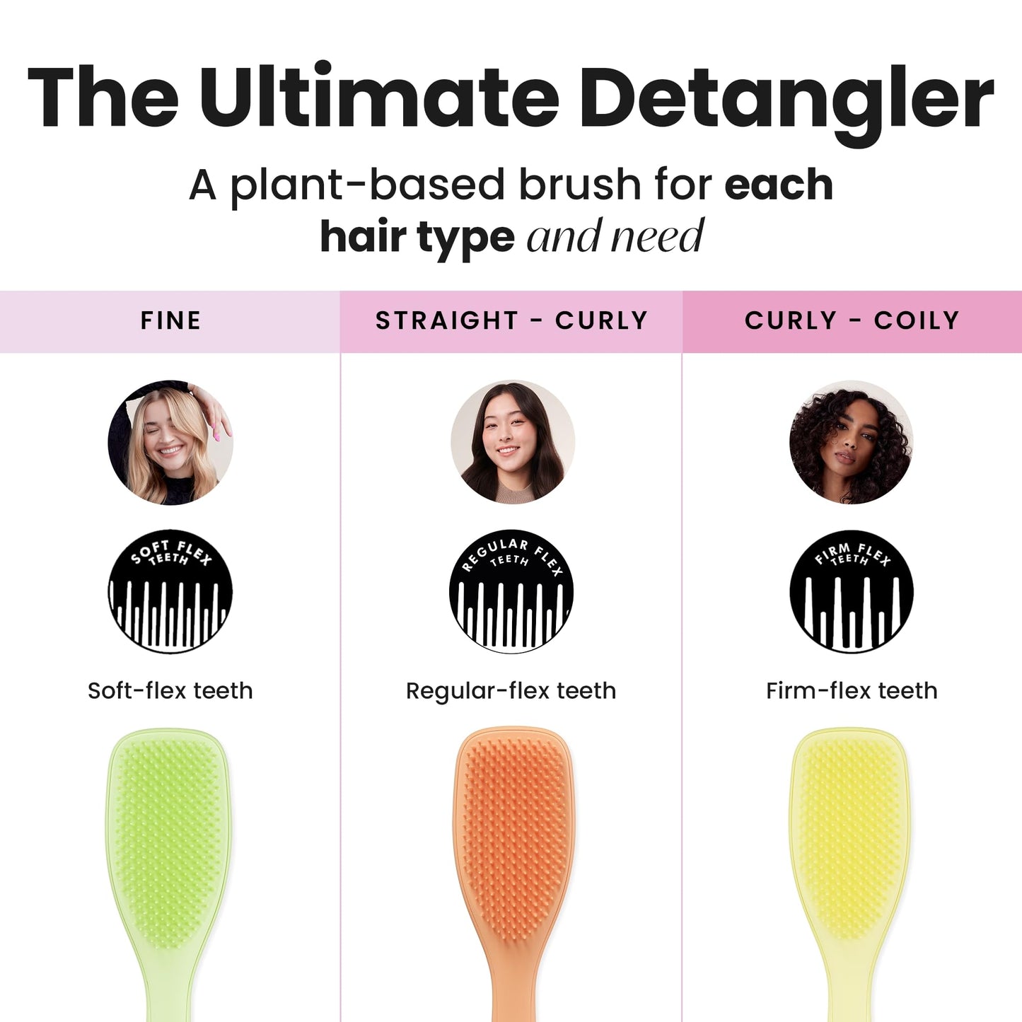 Tangle Teezer Plant-Based Ultimate Detangler Brush, Dry & Wet Hair Brush, Eliminates Knots & Reduces Breakage for All Hair Types, Orange
