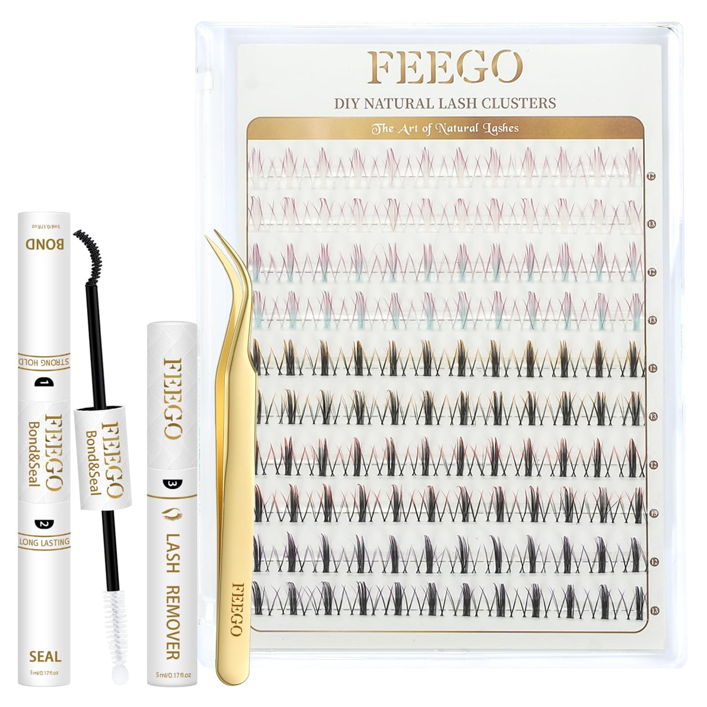 Gradient Color Cloud 100pcs False Eyelashes | 5 Stunning Gradient Styles with Adhesive & Tweezers