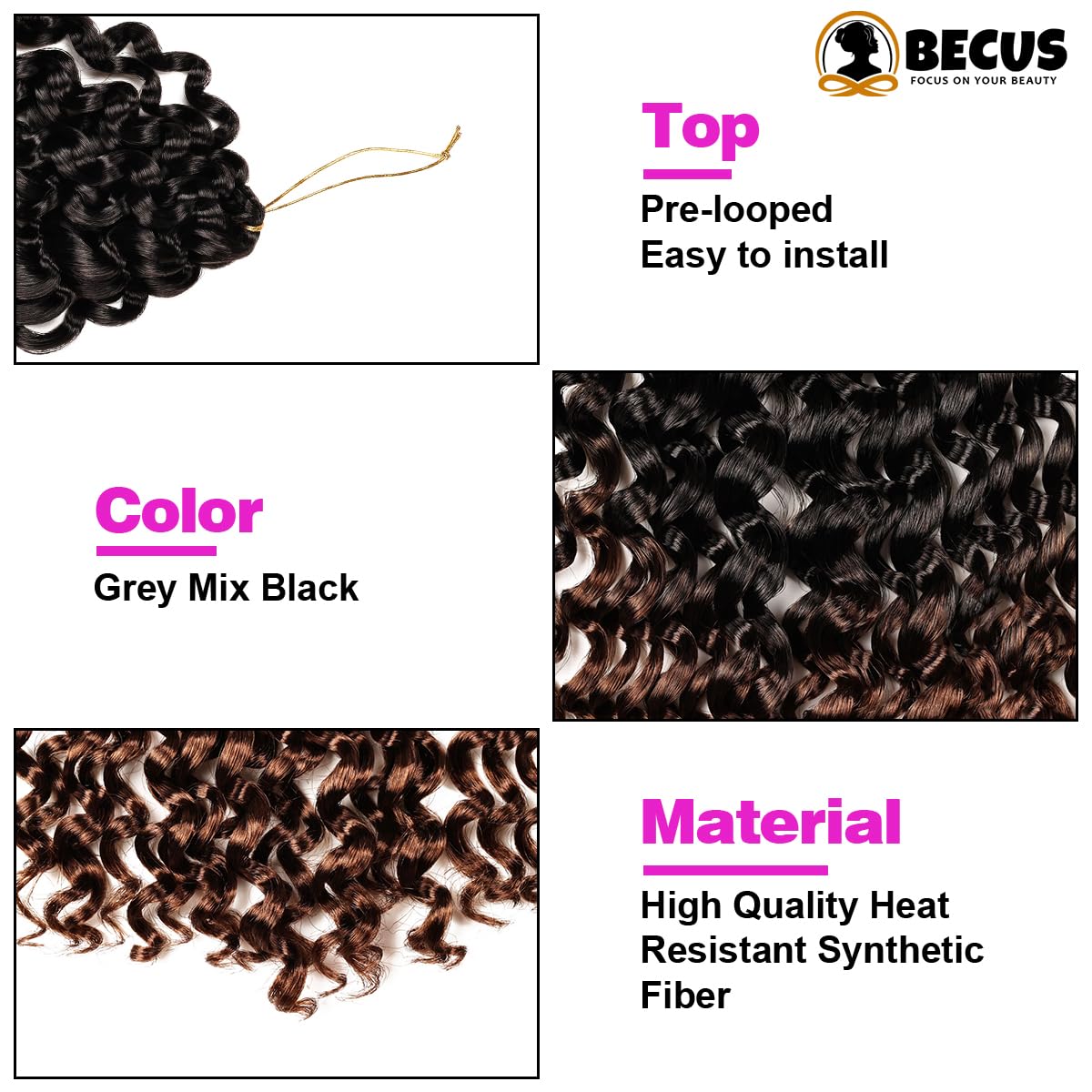 6 Packs Gogo Curl Crochet Braids - Jamaican Bounce Synthetic Hair Extensions | 18" #1B/30 for Black Women