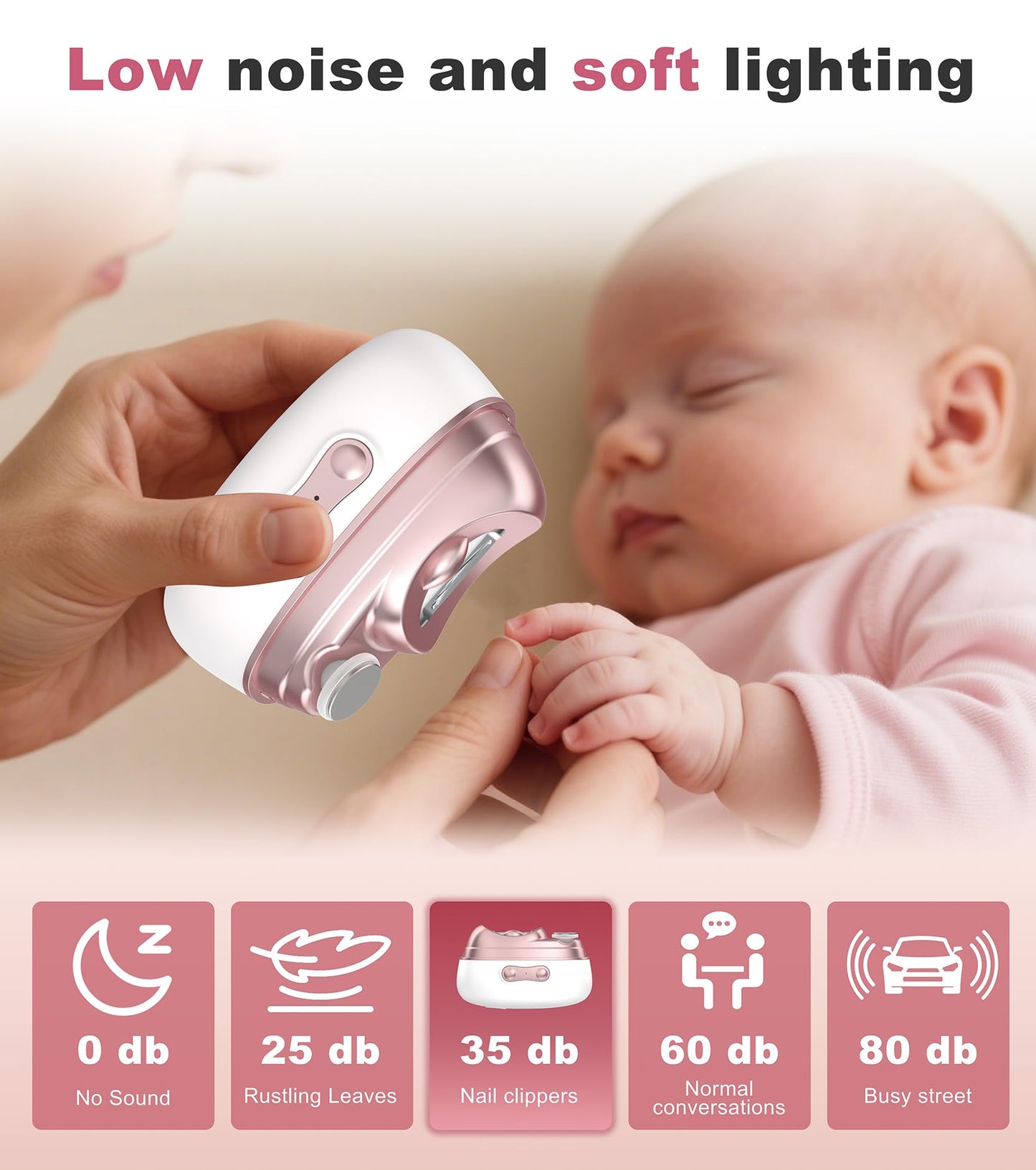 3-in-1 Electric Nail Clipper, Built-in Uv Nail Lamp & Debris Storage Box, Ideal for Outdoor Emergency Nail Care. 2-Speed Settings, Suitable for Babies, Adults and The Elderly.