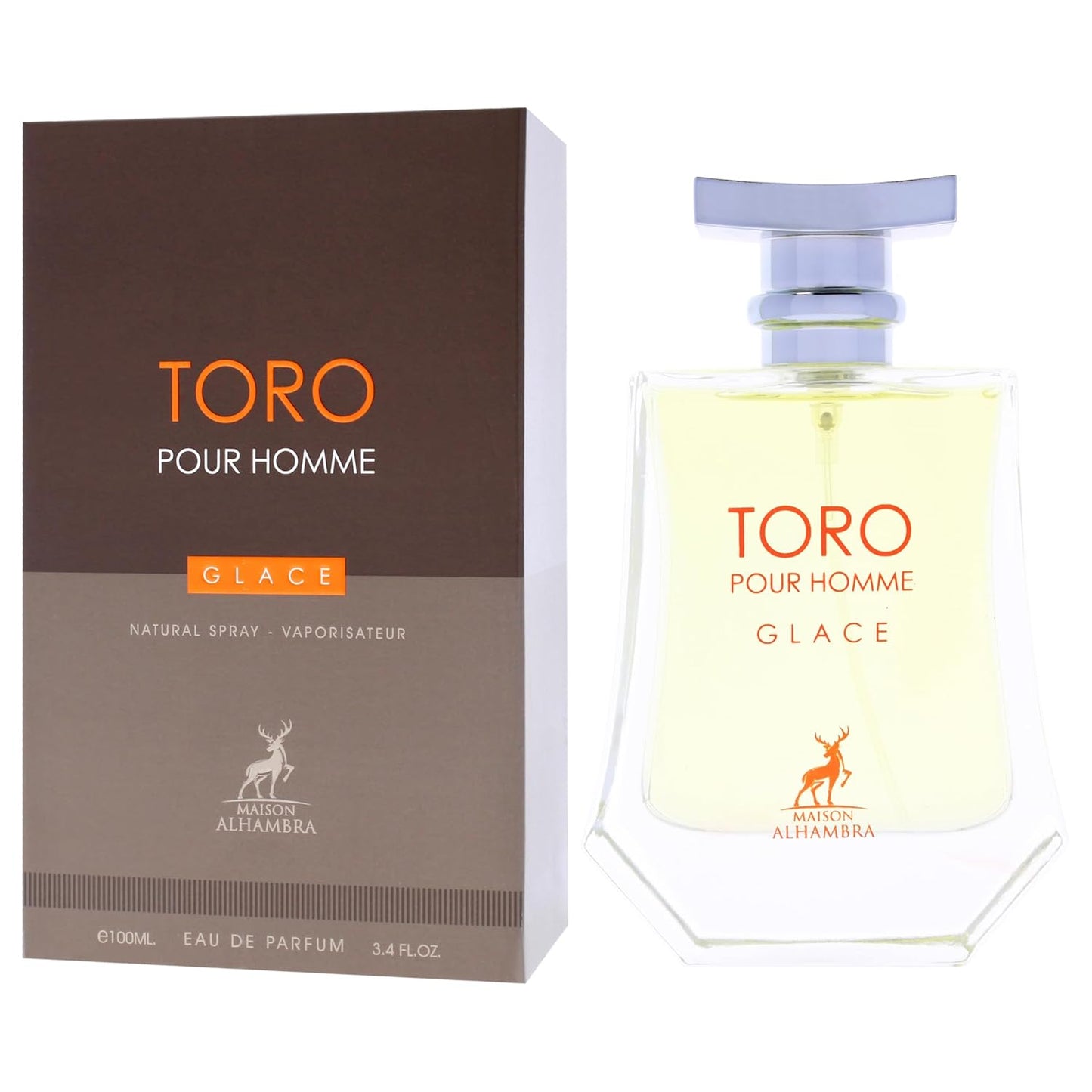 Maison Alhambra Toro Pour Homme Glace - Citrusy Aromatic Spicy Woody Eau de Parfum Spray for Men | 3.4 oz (100 ml)