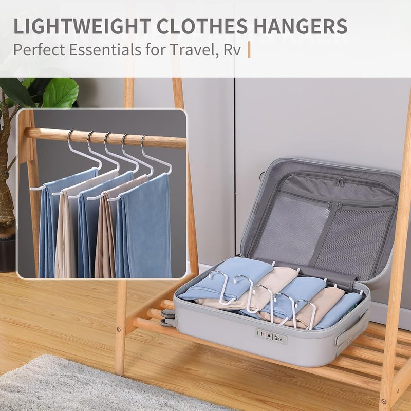 Jean Hangers for Closet - 10 Pack Non-Slip Stainless Steel Space Saving Hangers | Durable Design