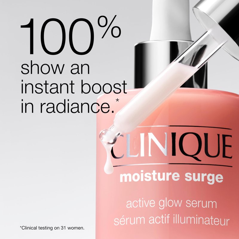 Clinique Moisture Surge Active Glow Serum with Lactic Acid, Hyaluronic Acid + Vitamin C | Hydrating, Lightweight + Oil Free, 1 fl. oz.