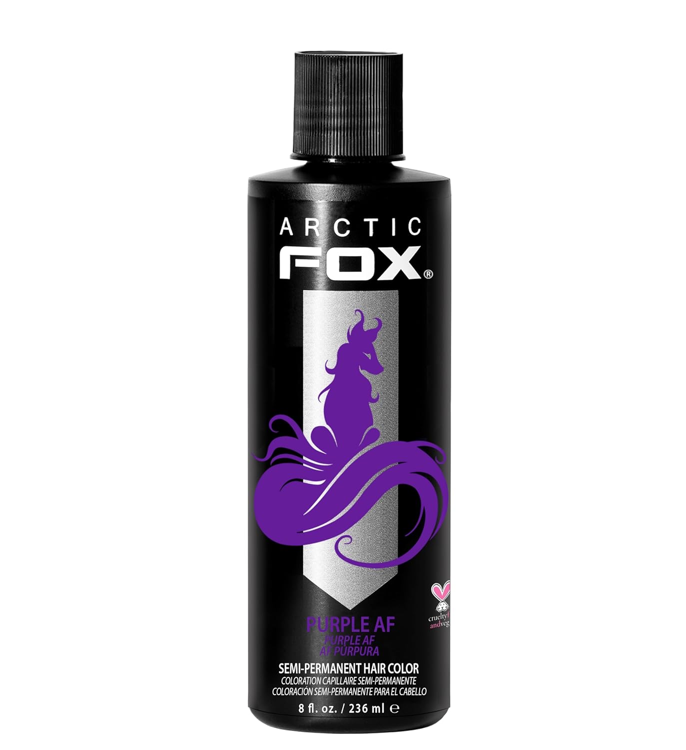 Arctic Fox Semi-Permanent Hair Dye - Purple AF | Vegan, Cruelty-Free, Ammonia-Free - 8 Fl Oz