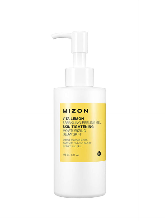 MIZON Vita Lemon Peeling Gel Lemon Peel Oil and Sparkling Water Skin Tightening Moisturizing Skin Vitality Removes Dead Skin Cells Exfoliating Gel (150g/ 5.3 Oz)
