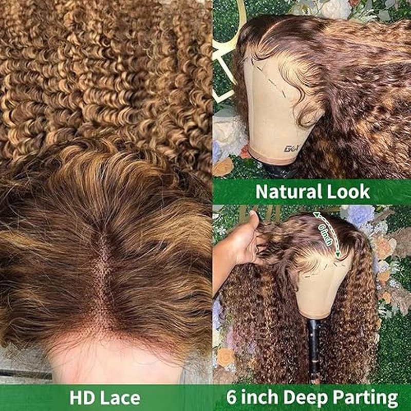Honey Blonde Wig Human Hair Deep Wave 13x6 Hd Lace Front Wigs Human Hair 4/27 Highlight Ombre Wig Lace Frontal Wig Pre Plucked For Women 22inch