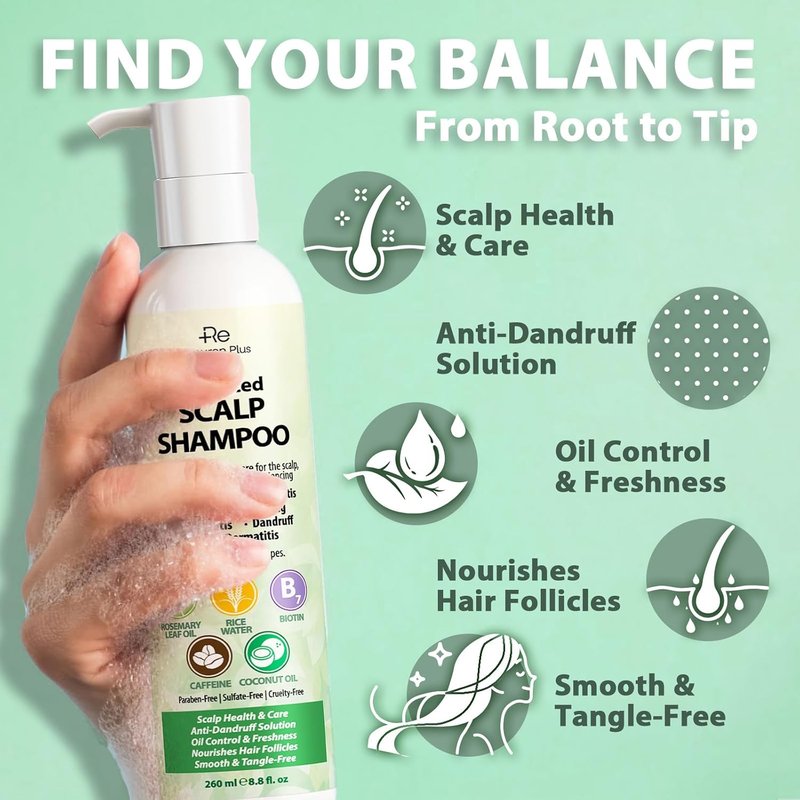 Antifungal Shampoo for Folliculitis & Seborrheic Dermatitis - Scalp Psoriasis Relief with Salicylic Acid & Coconut Oil | 8.8 fl. oz