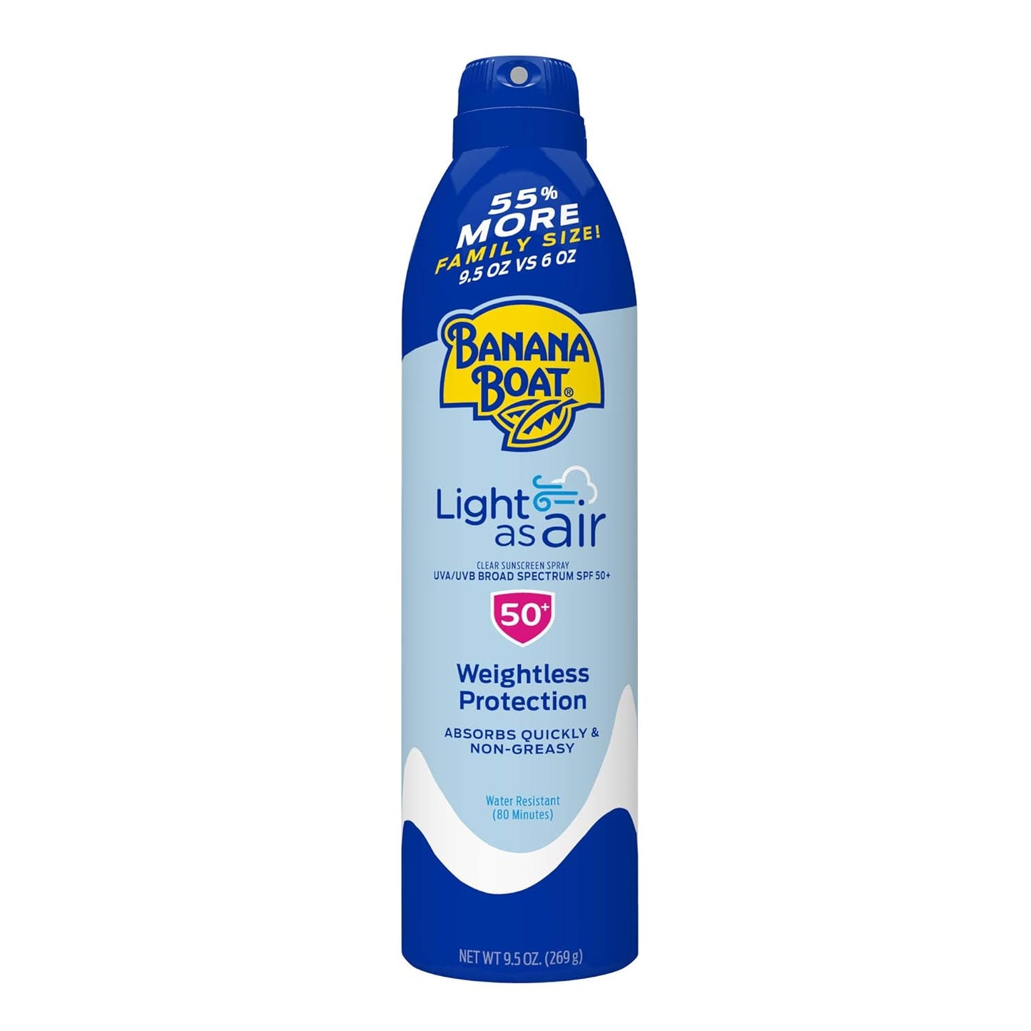 Banana Boat Sunscreen Spray SPF 50 - Lightweight, Non-Greasy Formula | 9.5oz Family Size