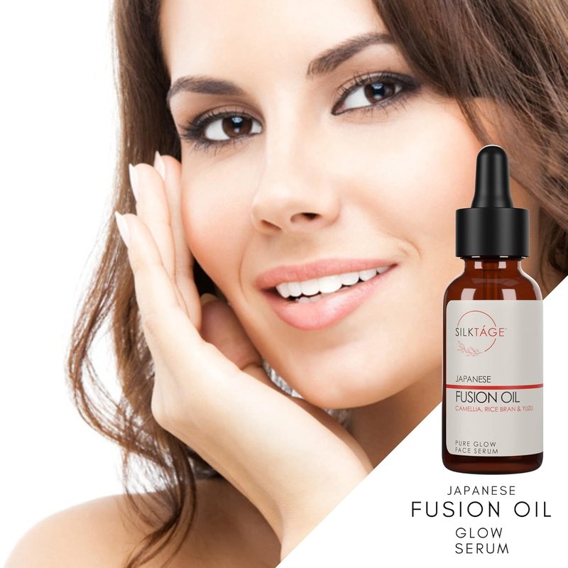 Japanese Fusion Oil - Pure Glow Face Serum for Dry Skin & Fine Lines | Camellia & Yuzi, 1 Fl Oz
