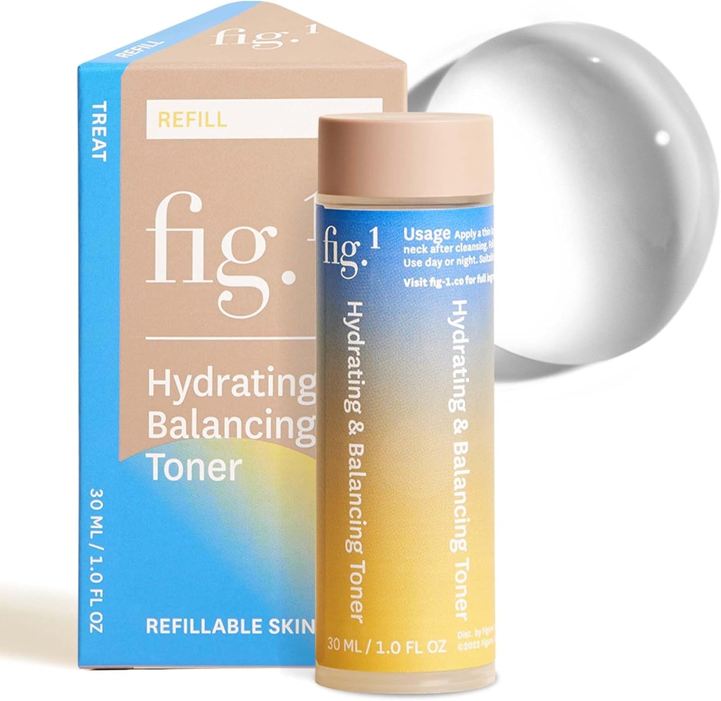 Hydrating Toner Refill for Face | Even Tone & Vegan Skincare with Hyaluronic Acid - 30 ml for Sensitive, Dry, Oily Skin