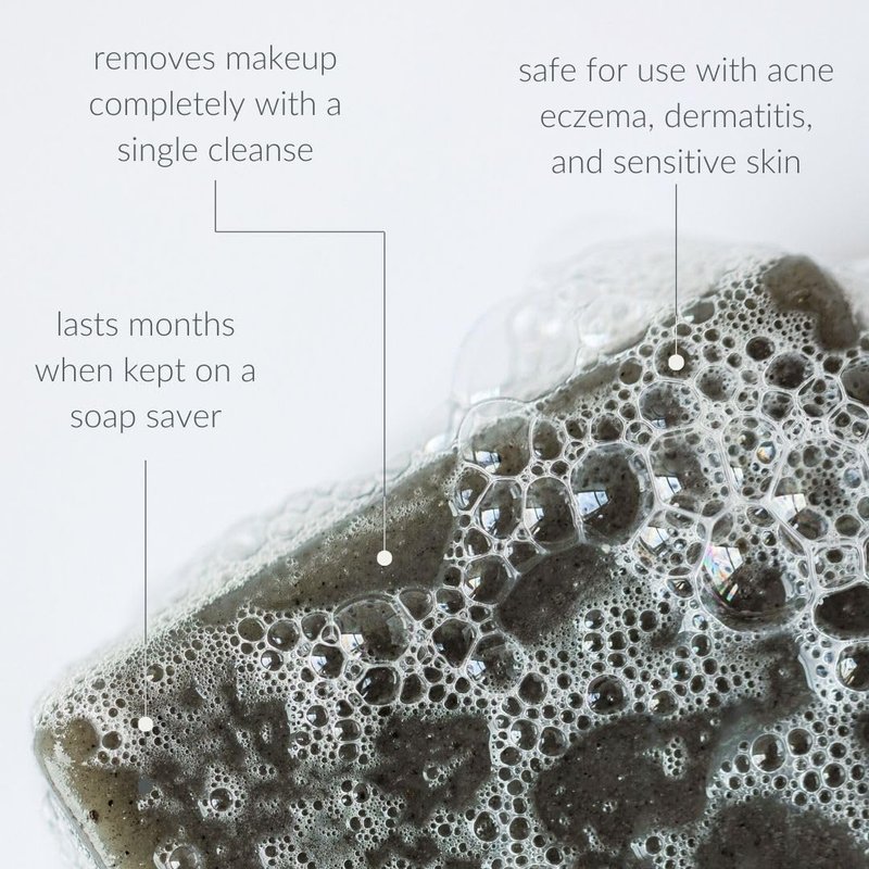 Osmia Skincare - Natural Black Clay Facial Soap Bar | Dead Sea Mud, Jojoba Oil, Mango Butter, Coconut Milk | Nourish, Soothe, Soften | Clean Beauty For Healthy Skin (2.25 oz | 64 g)
