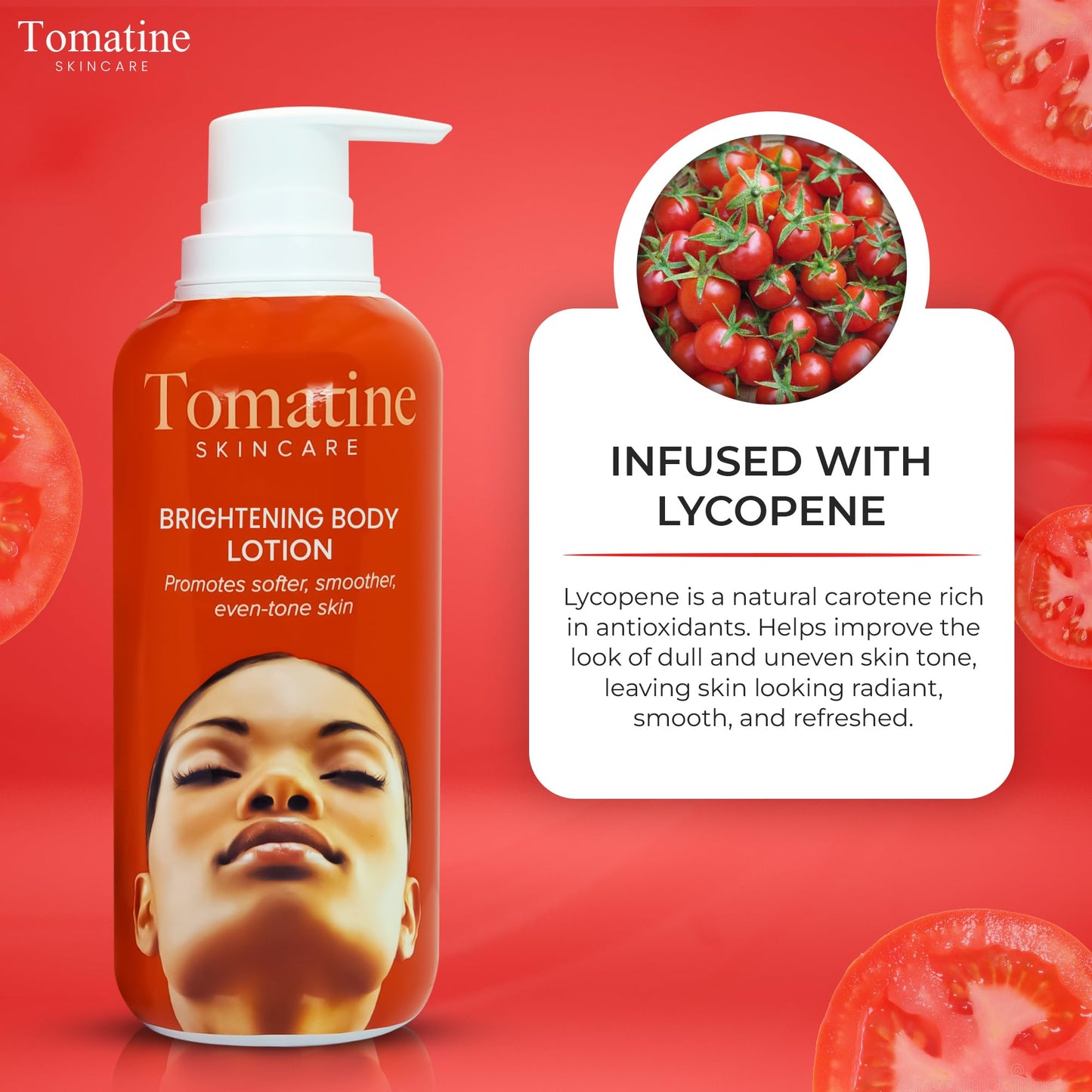 Tomatine Lightening Body Lotion 400ml - Formulate to Hydrate and Moistures Skin, Lightening Properties