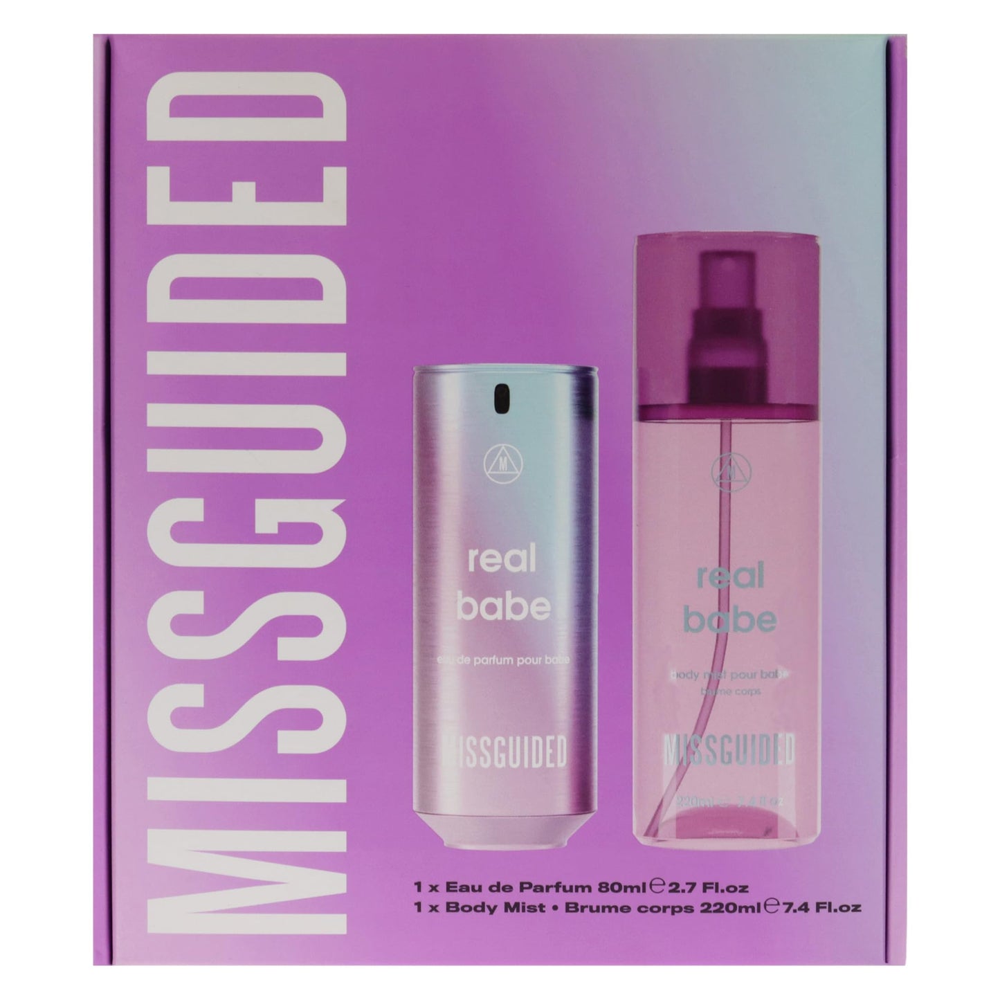 MISSGUIDED Real Babe for Women - 2 Pc Gift Set 2.7oz EDP Spray, 7.4oz Body Mist