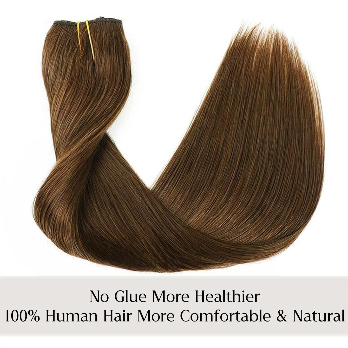 14 Inch Hair Extensions - Light Blonde to 613 Blonde Straight Human Hair With Transparent Fish Line Invisible Hairpiece - Hidden Wire